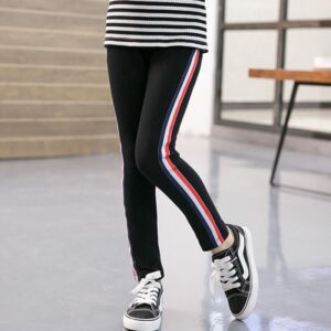 striped leggings and stretch pants for kids girls 6 colors 3-12 years