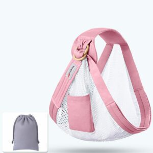 Cotton Ring Sling Baby Carrier<span> - </span>Pink Mesh