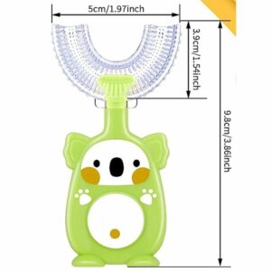 Brosse à dents pour enfants en forme d'U.S. verte