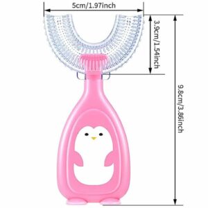 Brosse à dents pour enfants en forme d'U.S. rose