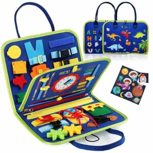 montessori busy books educational learning dark blue