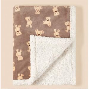 CuddleCloud Fleece Stroller & Crib Blanket<span> - </span>Brown Bear