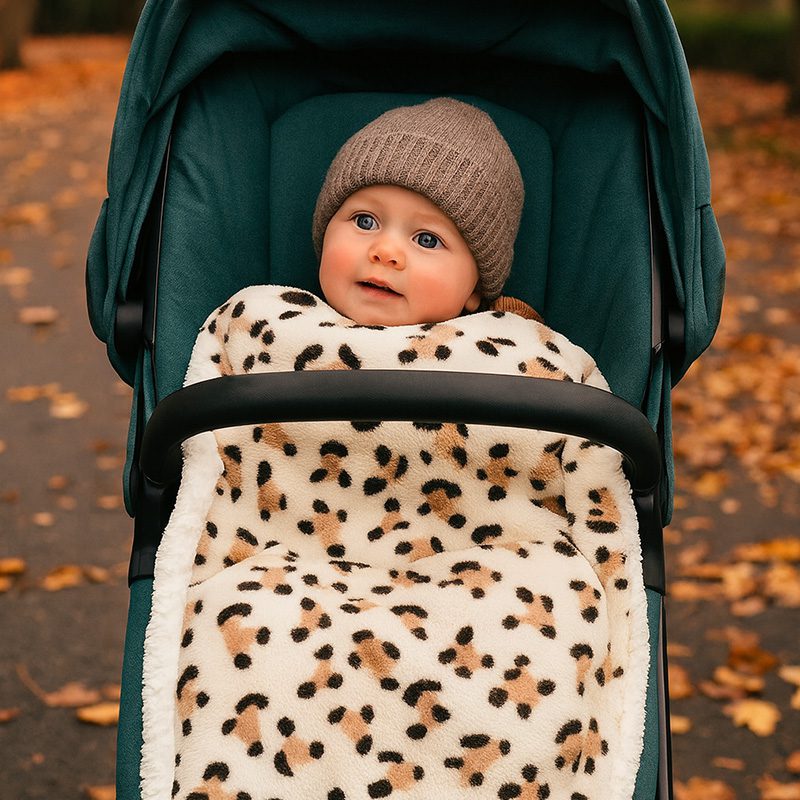 cuddlecloud_blanket_cheetah_stroller winter fllece baby blanket cheetah pattern