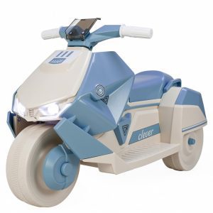 Moto eléctrica 6V para niños con luces y asiento ancho color azul