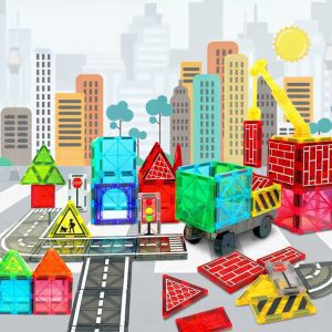 jeu de tuiles magnétiques pour la route jouet d'apprentissage STEM