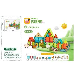 azulejos magnéticos granja de animales juego 63 piezas