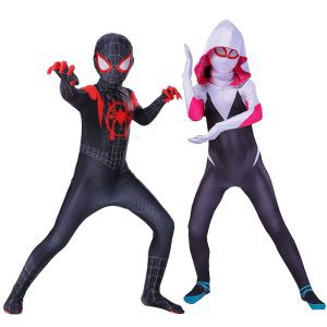 Disfraz de SpiderMan Miles Morales y Gwen Stacy Araña Fantasma para niño