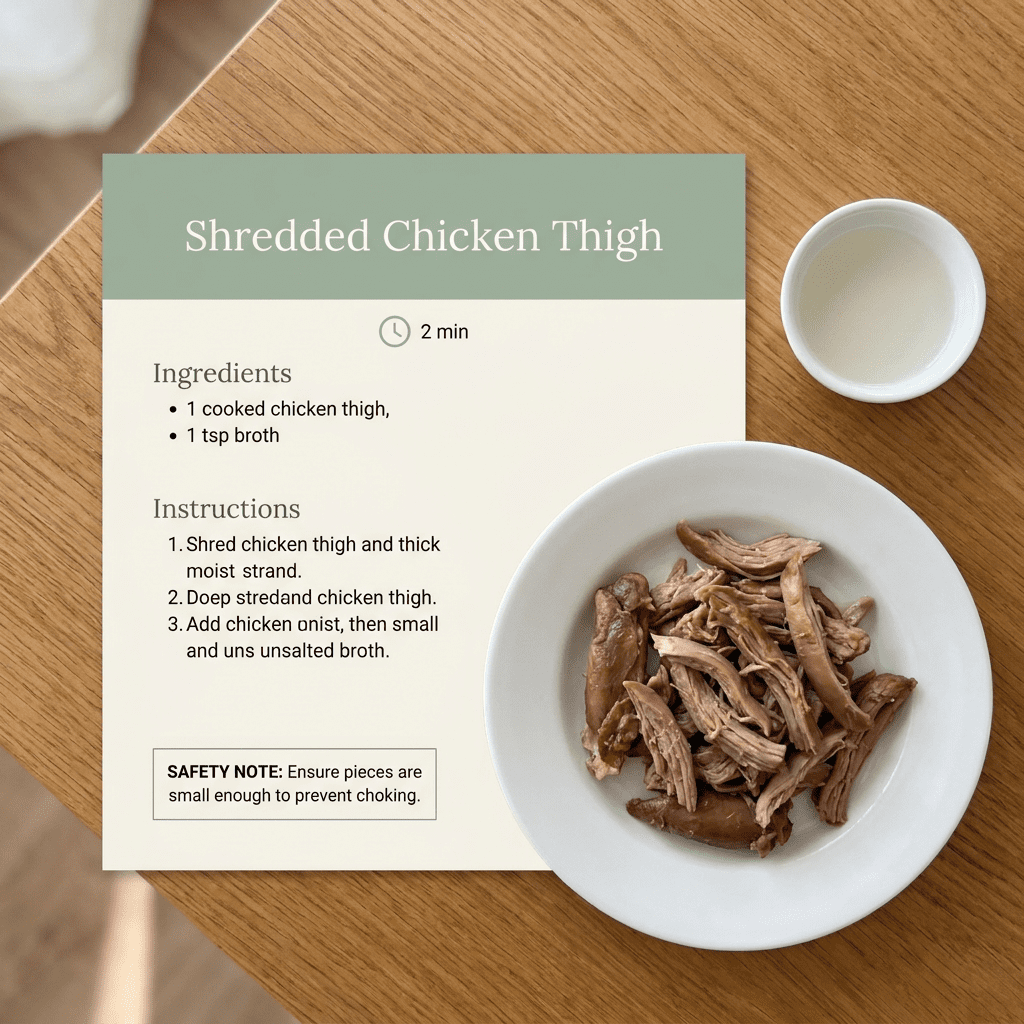 Shredded Chicken Thigh Recipe Card