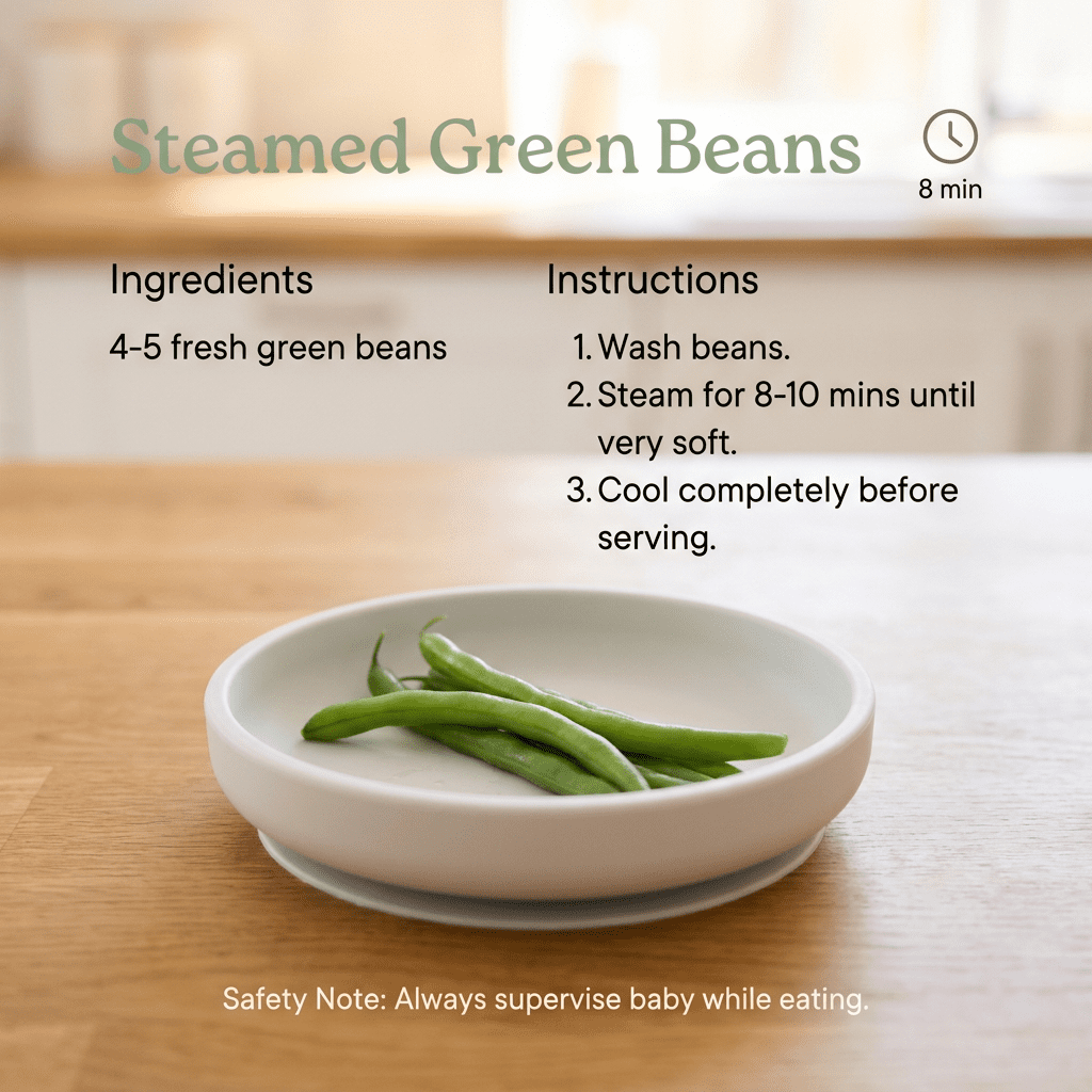 Steamed Green Beans Recipe Card