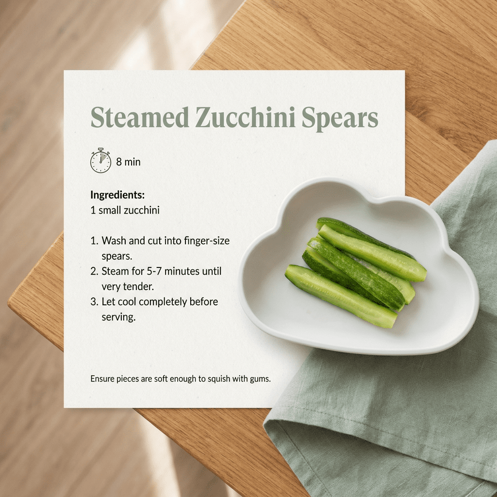Steamed Zucchini Spears Recipe Card