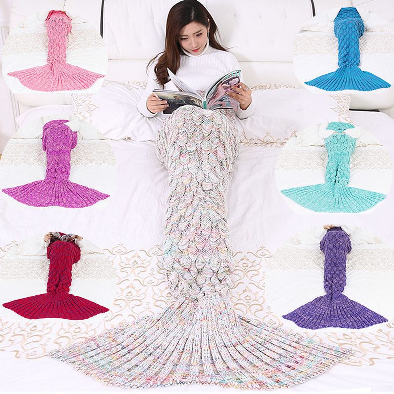 kidsbaron_mermaid_blanket_main_image couverture sirène bébé tout-petit adulte enfants tricot crochet fait main