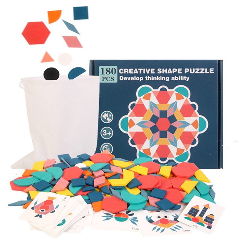kidsbaron_creative_shapes_wooden_puzzle_set wooden creative shapes puzzle educational toy boost concentration attention span cognitive skills