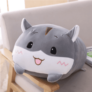 Cojines de peluche de animales - Para ni&ntilde;os y adultos<span> - </span>H&aacute;mster gris