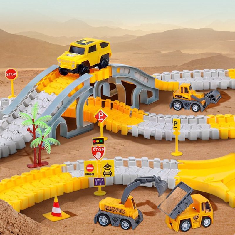 Construction Race Track 467 Pieces Super Set - KidsBaron