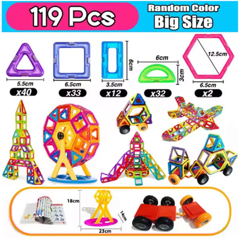 119-Piece Magnetic Tile Building Set